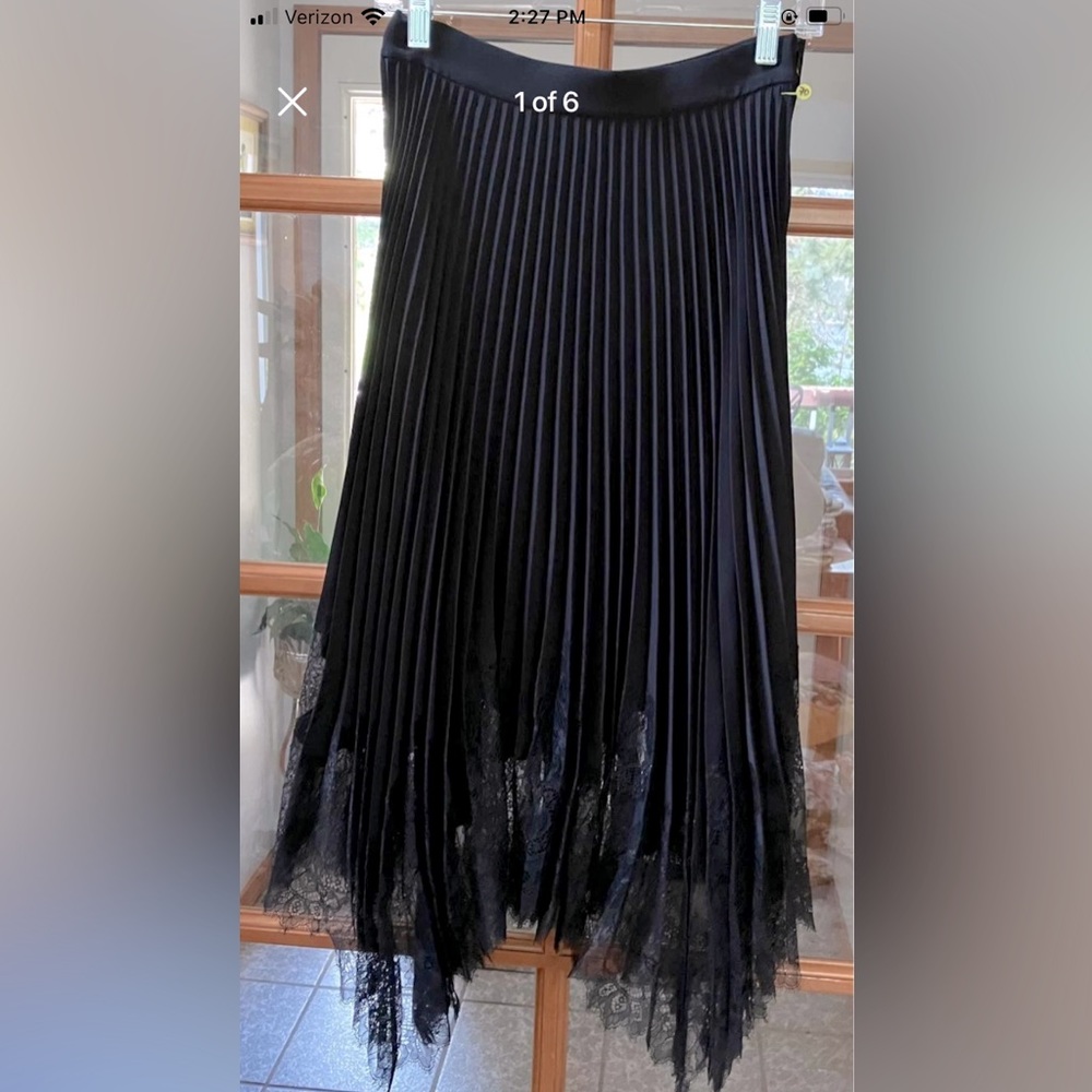 Tory Burch Black Midi Skirt Sz 6 NWOT